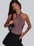 Shoot A Shot Wrap Detail Bodysuit Plum