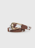 Wild Wild West Faux Suede Belt Cow Gold