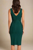 Noa V Neck Bodycon Dress Emerald Green