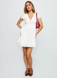Sailoh Puff Sleeve Baby Doll Mini Dress White