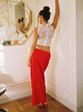 Hayze Maxi Skirt Red White Polka