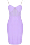 Leah Bodycon Dress Violet Purple
