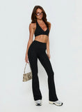 Lock In Active Halter Crop Top Black