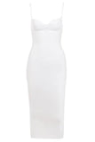 Blanche Bandage Midi Dress White Pearl