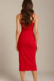 Blanche Bandage Midi Dress Lipstick Red