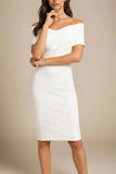 Bea Bandage Dress White Pearl