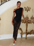 Lombardio Lace Maxi Skirt Black