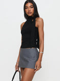 Cant Sleep Skort Charcoal Stripe Tall