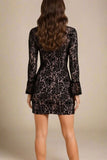 Charlotte Long Sleeve Bodycon Mini Dress Classic Black
