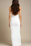 Bella Bodycon Wrap Maxi Dress White Pearl