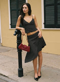 Cabernet Asymmetrical Set Black Polka Dot
