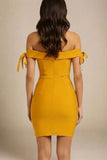 Penelope Bandage Mini Dress Mustard Yellow