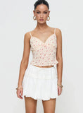Dear London Bubble Hem Mini Skirt White