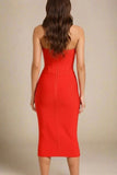 Miles Bodycon Midi Dress Lipstick Red