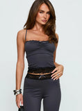 Georganna Lace Trim Cami Top Charcoal