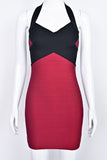 Audrey Bandage Mini Dress Cherry Red