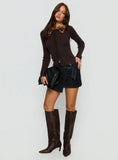 Elinora Wrap Mini Skirt Raw Denim
