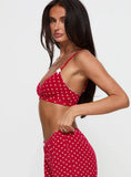 Slumber Pointelle Sleep Bralette Red