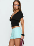 Hot Commodity Micro Shorts Turquoise Gingham