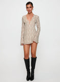 The Good Life Mini Dress Brown / White Stripe