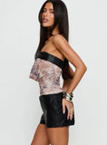 Top Class Faux Leather Shorts Black