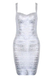 Heidi Bandage Mini Dress Silver