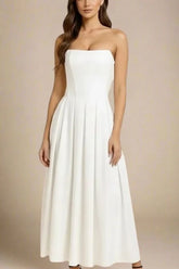 Capri Strapless Midi Dress White Pearl Sale