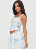 Modern Girl Top White Blue