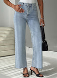 Fawcett High Rise Straight Leg Jeans Light Blue Wash Petite