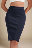 Pencil High Waist Bandage Knee Length Skirt Classic Black