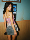 Faya Low Rise Denim Mini Skirt Antique Wash