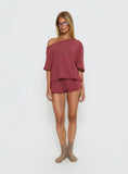 Sugar Surge Tie Waist Shorts Cherry Stripe