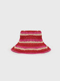 Alonza Crochet Bucket Hat Pink red