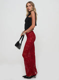 Lombardio Lace Maxi Skirt Burgundy