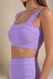 Ophelia Bandage Crop Top and Skirt Set Violet