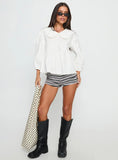 Narelle Deep Collar Blouse Top White