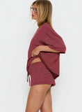 Sugar Surge Tie Waist Shorts Cherry Stripe