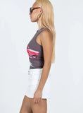 Faya Low Rise Denim Mini Skirt White