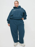 Princess Polly Track Pants Block Cursive Text Slate Curve
