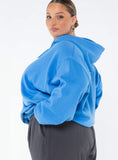 Princess Polly Hooded Sweatshirt Bubble Text Blue Yellow Curve