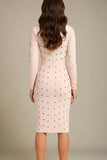 Rosa Long Sleeve Bodycon Dress Cream