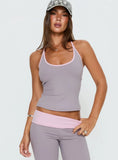 Kobee Jersey Halter Top Slate Dusty Pink
