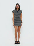 Britte Polo Shirt Mini Dress Navy Stripe