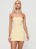 Savins Strapless Mini Dress Yellow