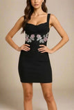 Livia Wrap Bodycon Mini Dress Classic Black