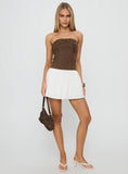 Sicialia Strapless Mini Dress Brown White