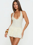 Mixie Halter Playsuit Cream