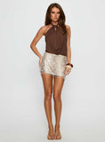 Lanelle Ring Detail Top Chocolate