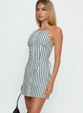 Stevey High Neck Playsuit Stripe