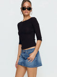 Baxon Low Rise Micro Denim Skort Mid Blue Wash